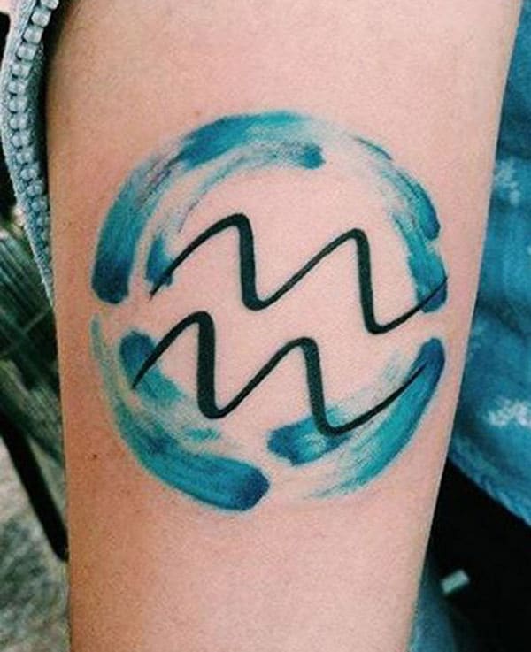 Blue Aquarius tattoo to beautify and sharpen your trendy look