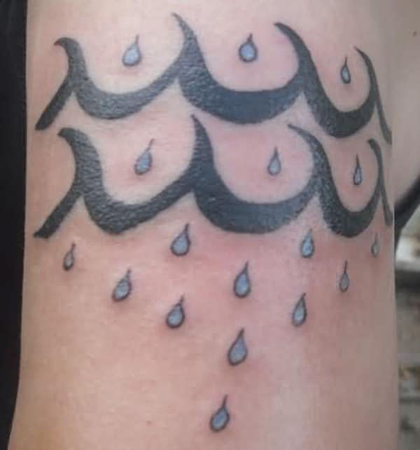 Rainy Aquarius tattoo adds on a blissful touch to your arm