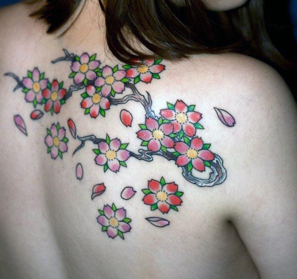 Cherry Blossom for the back shoulder gives the captive look in girls