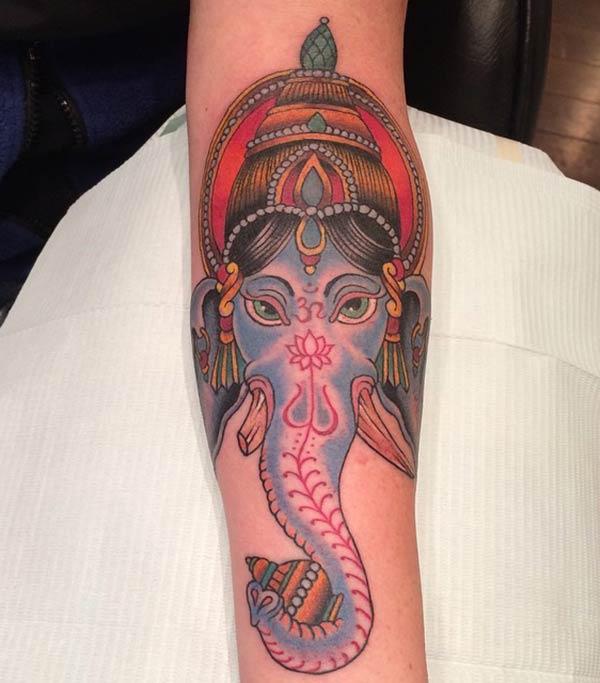 Traditional Tattoo - Custom tattoo design with trishul and ganesha. . .  Artist: @jenishtattooart . . #traditionaltattoo #traditionaltattoonepal  #tattoostudioinkathmandu #tattoostudioinpatan #tattooartistinpatan  ##customtattoodesign #tattoodesign ...