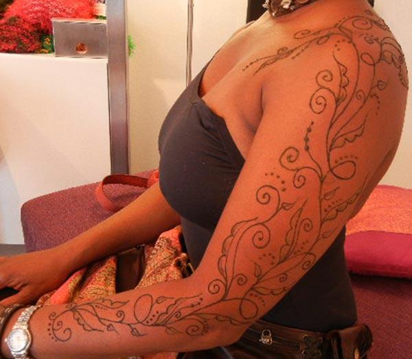 Full arm Henna / Mehndi tattoo designs idea