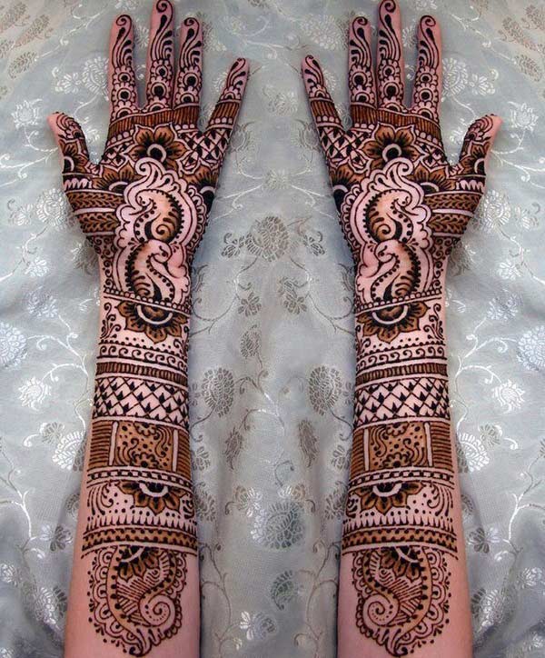 Full arm Mehndi tattoo designs idea