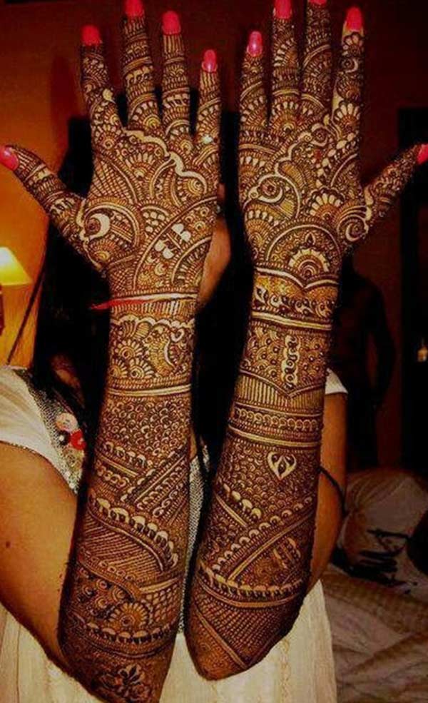 Full arm Mehndi tattoo designs idea