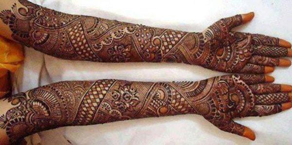 Full arm Mehndi tattoo designs idea