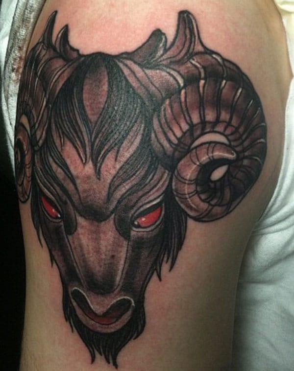 Aries zodiac sign tattoo design idea for shoulder