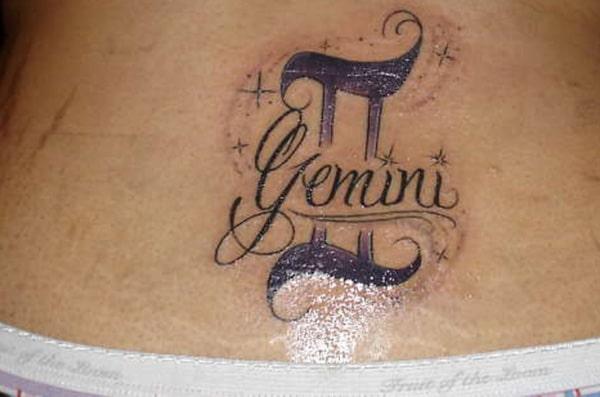 The best Gemini tattoo idea on the lower back for the girls