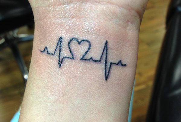 Heartbeat Tattoo on the wrist brings a captivating look 