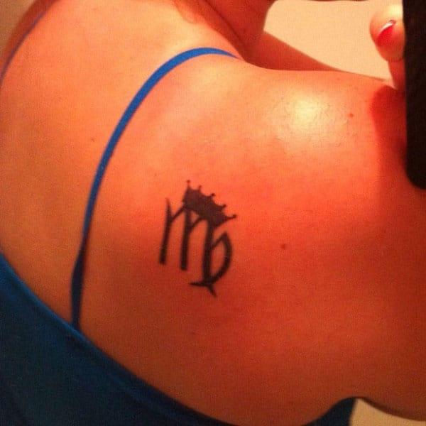 Virgo tattoo on the shoulder makes a girl alluring