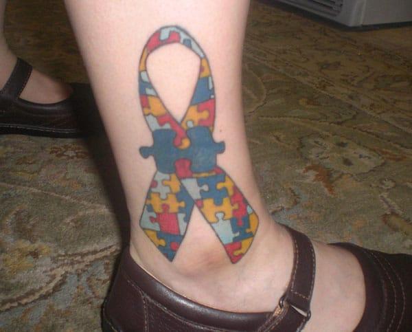 Girls make Autism Tattoo on their foot to flaunt their legs
