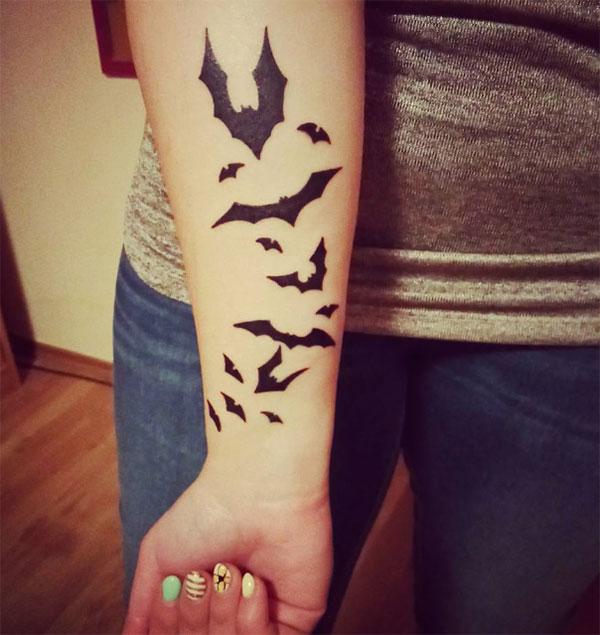 Girls go for a Bat tattooon their hands to bring their pretty look.