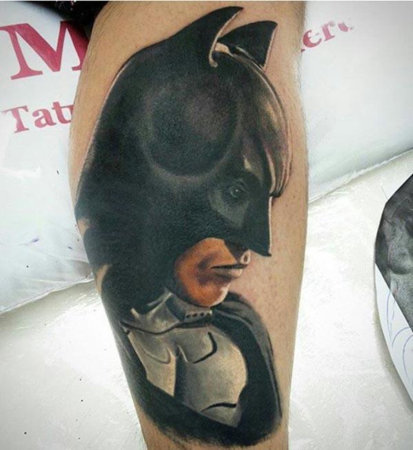 Batman tattoo on the front upper arm make a man look splendid