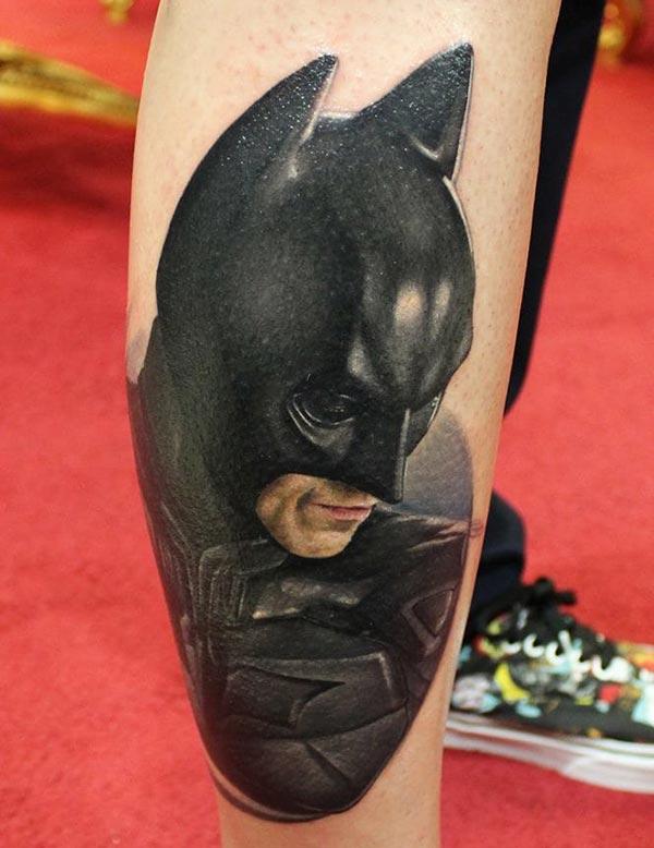 Batman tattoo on the foot make a man look stately