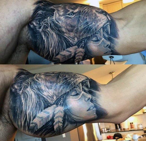Bicep Tattoo for men with the drawing make them look magnificent