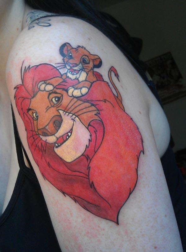 Disney Tattoo on the shoulder makes a woman look captivating 