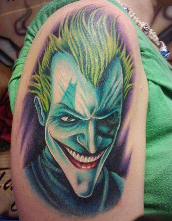 Joker Tattoo for the shoulder gives the captive look in girls