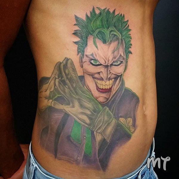 Joker Tattoo on the side belly makes a man look gallant