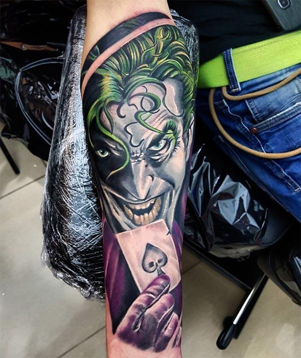 Joker Tattoo on the lower arm makes a man look captivating