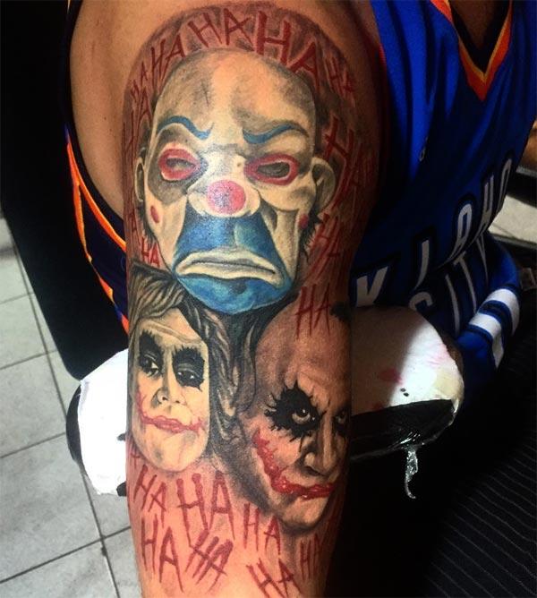 Joker Tattoo on the shoulder brings the imposing look