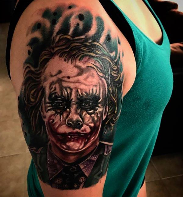 Joker Tattoo for the shoulder gives the captive look in girls