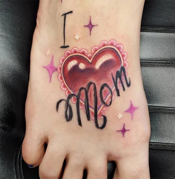 Ladies like a Mom tattoo on their ankle to flaunt it