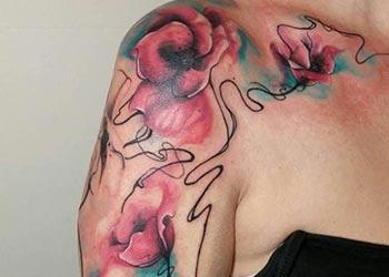 Watercolor Shoulder Tattoo for Girls