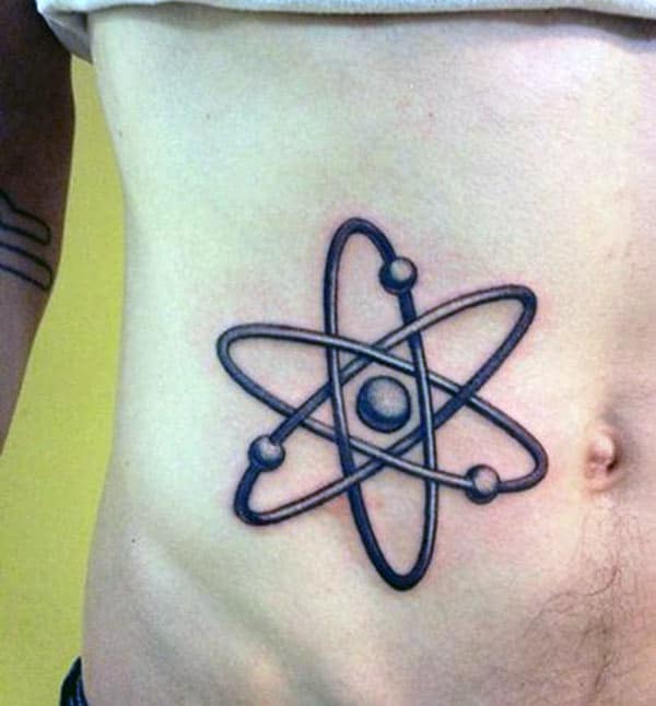 Atomic Tattoo on the side belly make a man look stylish 