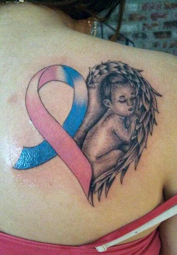 Baby tattoo on the back of ladies make them look attractive