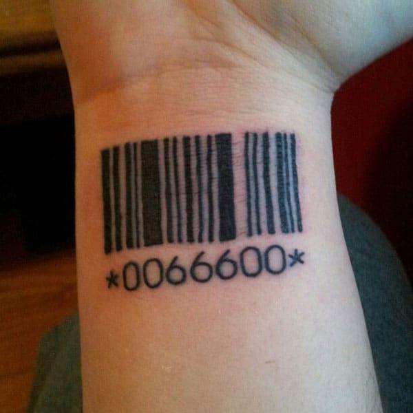 The Barcode tattoo on the wrist make a man look swagger