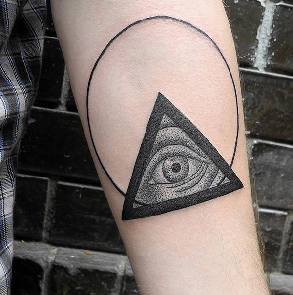 Eye of God Tattoo on the lower front arm make beings the foxy look