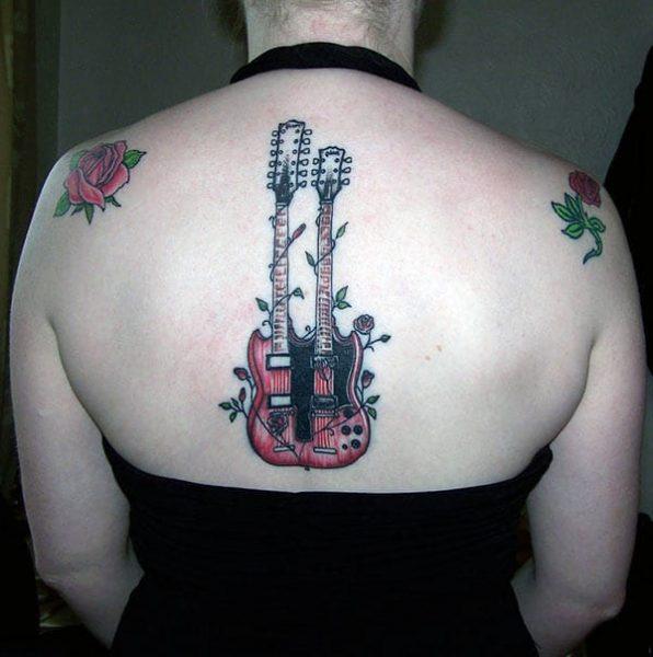 guitar tattoo minimalist