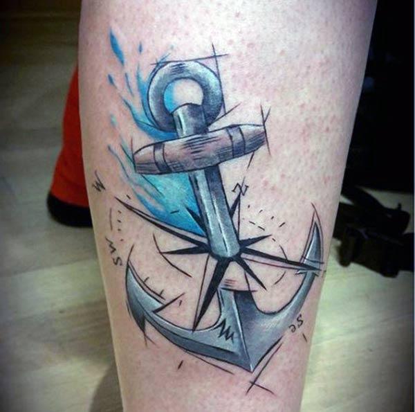 Anchor Tattoo on the foot make a man appear stunning 