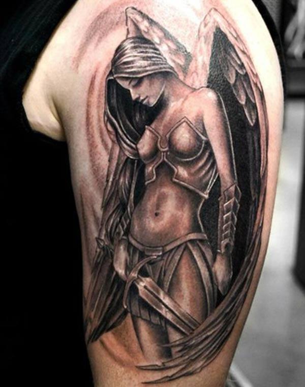 Men make a divine Angel tattoo on their left shoulder to make them attractive
