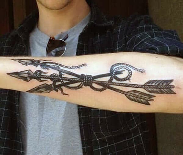 Arrow Tattoo on the side lower arm make a man look stylish