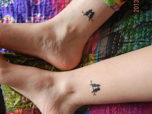 Best Friend Tattoo on the foot make friends look stylish