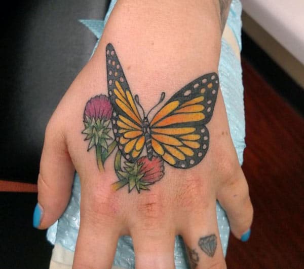 Girls go for a Butterfly tattoo at the wrist to bring their pretty look