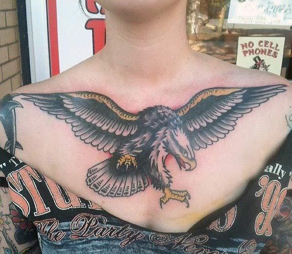 Eagle Tattoo for Women with a black ink design making them look attractive