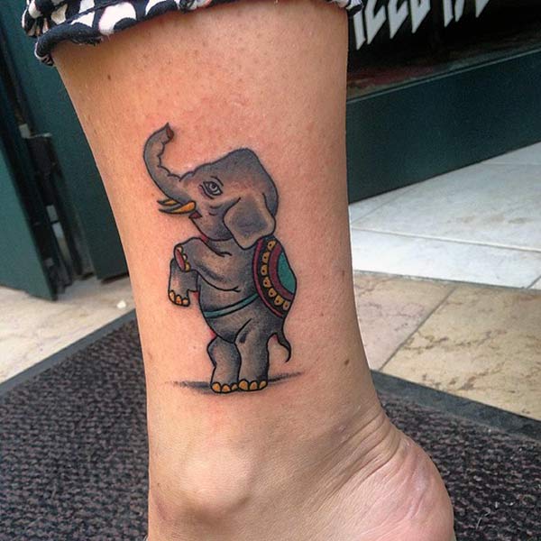 Makes a divine Elephant tattoo on foot to flaunt it