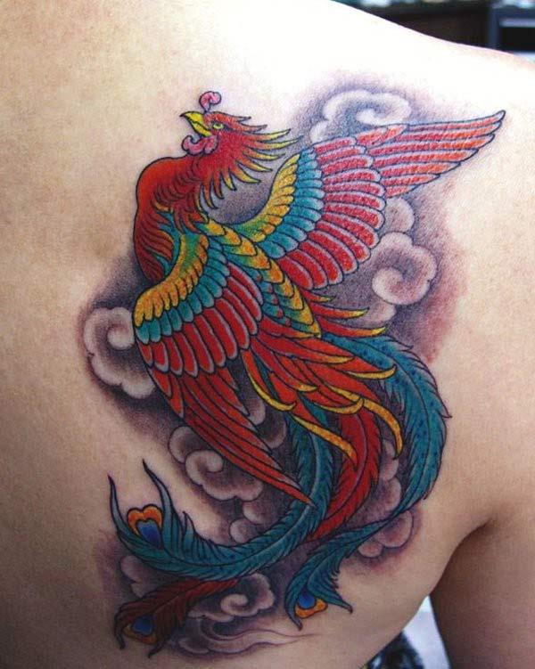 Phoenix tattoo on the back make a lady look captivating