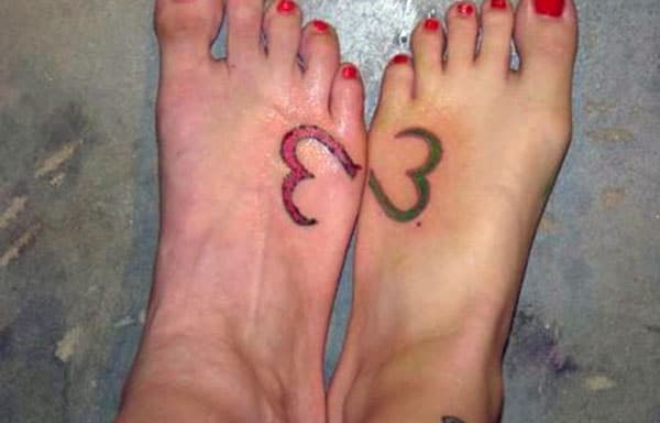 Friendship tattoo on the foot make friends appear stunning 