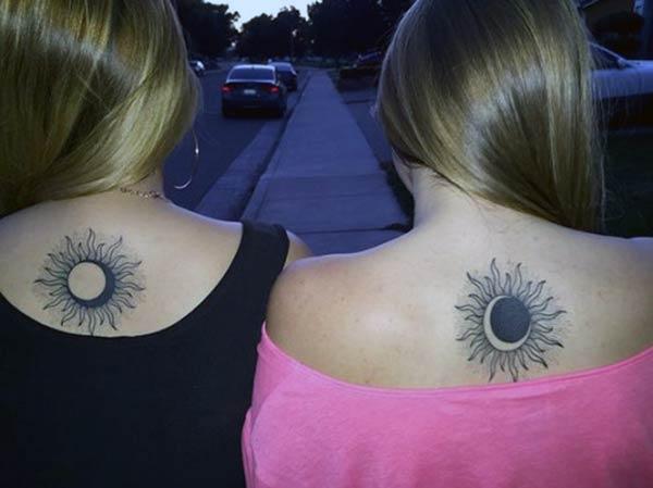 Friendship tattoo at the back brings the captivating look