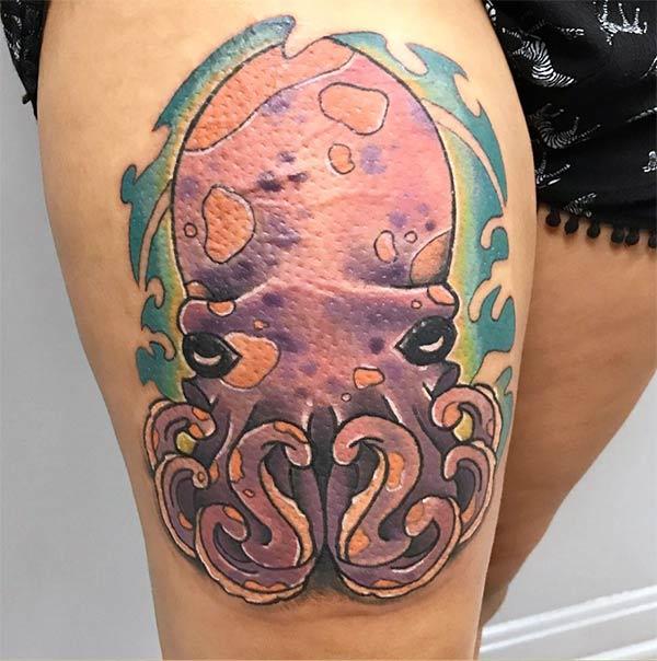 Octopus Tattoo for Women with brown skin make them look pretty