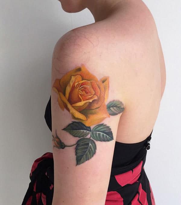 Girls go for a Rose Tattoo at their shoulder to bring their pretty look.