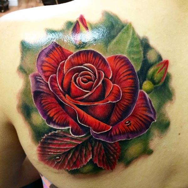 Rose Tattoo for Women on the back make them look sexy