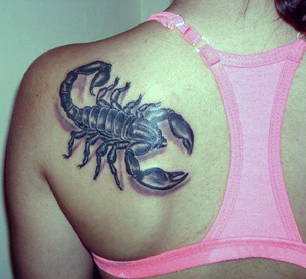 Scorpion Tattoo on the back make a girl attractive and elegant