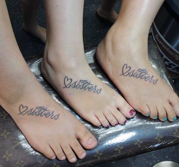 Sister Tattoo with a black ink design brings about the memory or makes it as a reminder