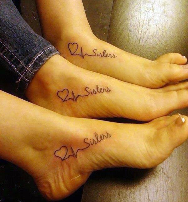 Sister Tattoo for the foot brings their feminist look.