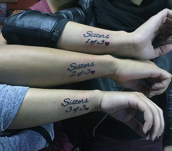 Girls go for Sister Tattoo on their hands to bring their pretty look.