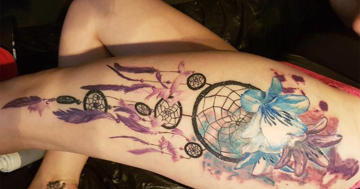 Thigh Tattoos Cool Watercolor Thigh Tattoos For Women