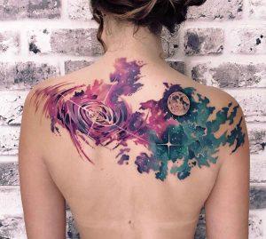 Back tattoos - Best Watercolor back tattoos for girls