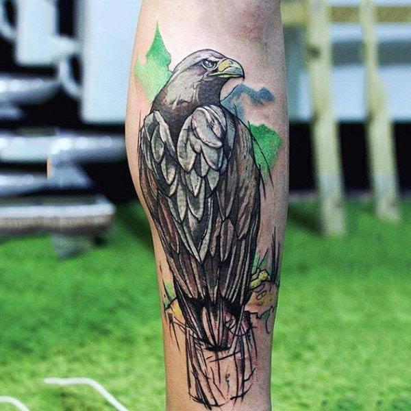 Majestic watercolor eagle tattoo ideas for male bird lovers